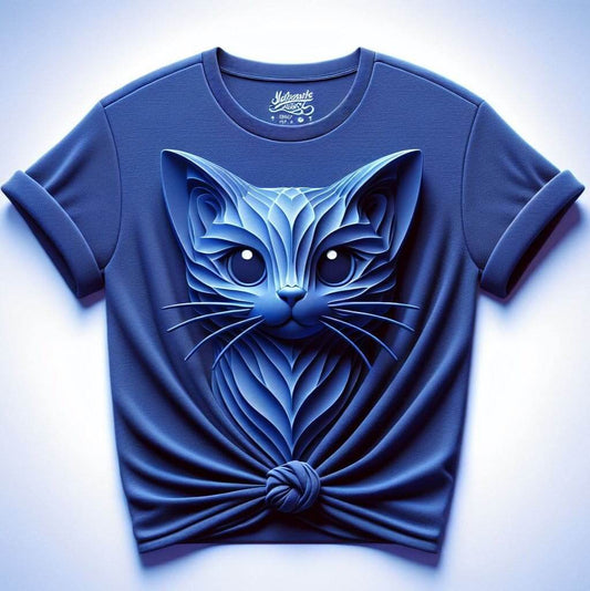 Women's Sapphire Blue Cat Intrigue T - Shirt - Acquires