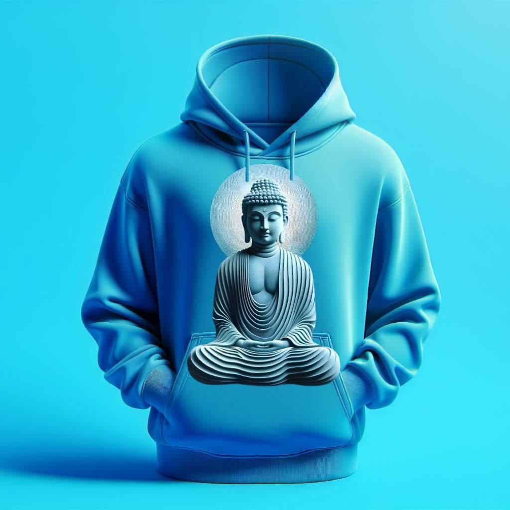 Zen Blue Buddha Hoodie - Acquires