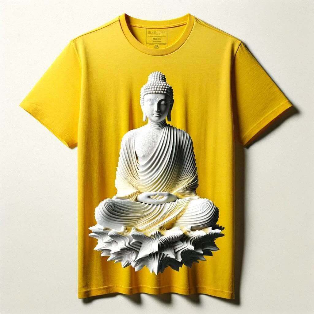 Zen Serenity: Beautiful Yellow Buddha - Acquires