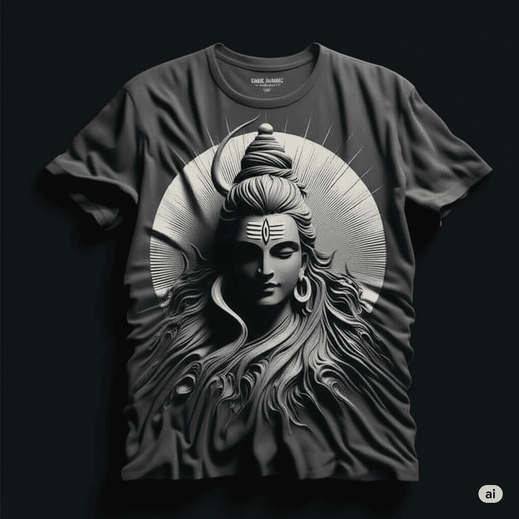 Lord Shiva Cosmic Calm Black T-Shirt
